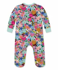 Wholesale 😍 Little Millie Mint Floral Kitten Ruffle-Trim Footie - Infant For Baby & Maternity 👍 -Little Millie-shop zu107152227 alt 2 tm1657136361