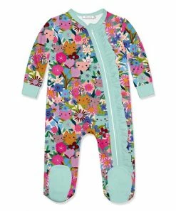 Wholesale π Little Millie Mint Floral Kitten Ruffle-Trim Footie - Infant For Baby & Maternity π