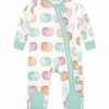 Budget 😉 Little Millie White & Mint Pastel Pumpkins Ruffle-Trim Footie - Infant For Baby & Maternity 🔥
