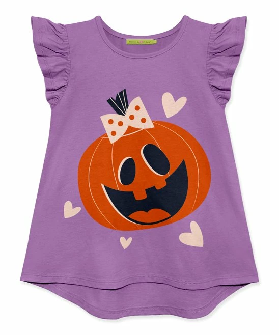 Best deal π Millie Loves Lily Purple & Orange Jack-o'-Lantern Angel-Sleeve Hi-Low Top - Toddler & π§ Girls For Kids π 1 Best deal π Millie Loves Lily Purple & Orange Jack-o'-Lantern Angel-Sleeve Hi-Low Top - Toddler & π§ Girls For Kids π