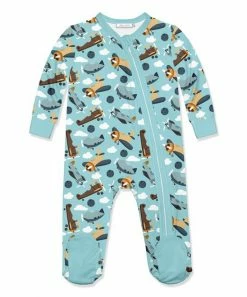 New ✔️ Little Millie Light Blue Airplane Mode Footie - Infant For Baby & Maternity ❤️