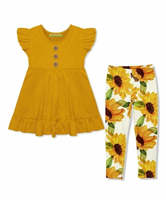 Top 10 π Millie Loves Lily Marigold Angel-Sleeve Babydoll Top & Sunflower Leggings - π§ Girls For Kids β 1 Top 10 π Millie Loves Lily Marigold Angel-Sleeve Babydoll Top & Sunflower Leggings - π§ Girls For Kids β