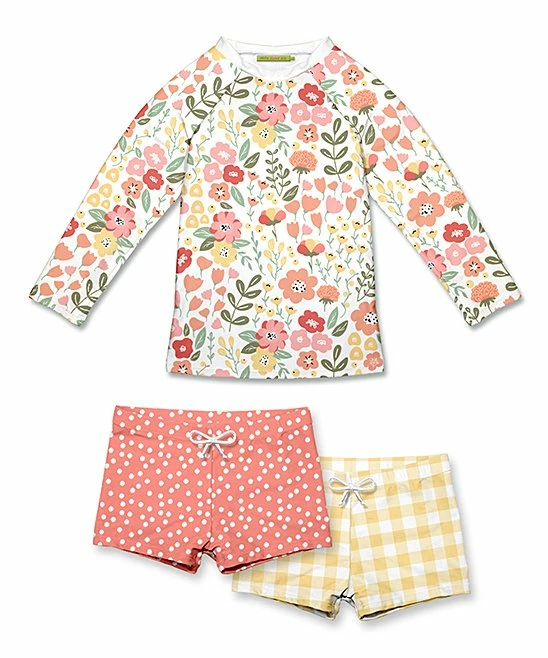 Wholesale π― Millie Loves Lily White Floral Long-Sleeve Rashguard & Swim Shorts Set - Infant & π§ Girls For Kids π₯° 1 Wholesale π― Millie Loves Lily White Floral Long-Sleeve Rashguard & Swim Shorts Set - Infant & π§ Girls For Kids π₯°