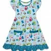 Best deal 🎁 Millie Loves Lily Light Blue School Supplies Patch-Pocket Angel-Sleeve 👗 Dress - Toddler & 👧 Girls For Kids 👏