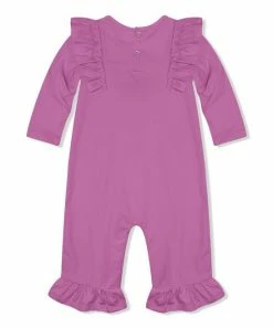 Coupon ❤️ Little Millie Violet & White 'Boo-tiful' Ghost Ruffle-Trim Playsuit - Infant For Kids 👏 -Little Millie-shop zu107159288 alt 2 tm1659543286