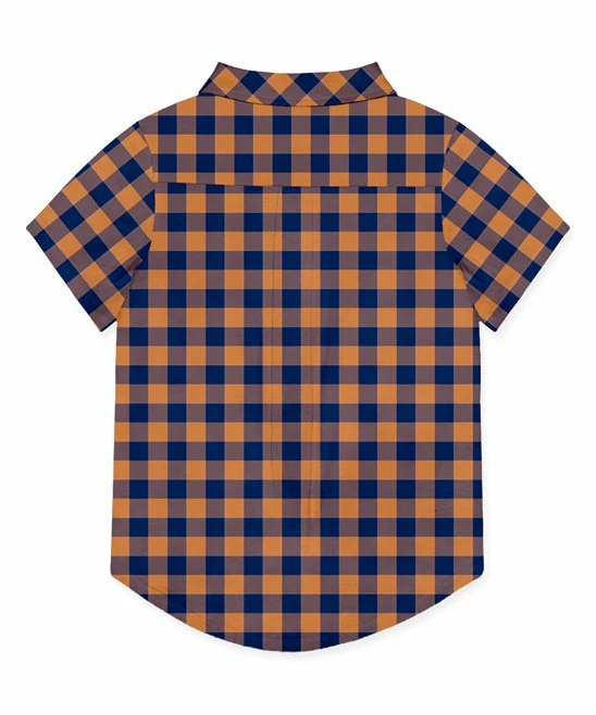 Hot Sale π Millie & Maxx Navy & Rust Gingham Short-Sleeve Button-Up - Boys For Kids π 2 Hot Sale π Millie & Maxx Navy & Rust Gingham Short-Sleeve Button-Up - Boys For Kids π - Image 2
