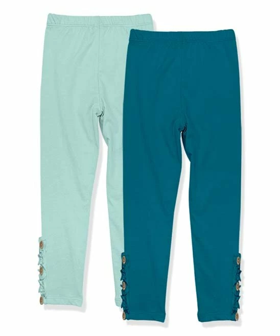 Budget π Simply Millie By Millie Loves Lily Mint & Teal Button-Accent Ruffle-Trim Leggings Set - π§ Girls For Kids π 2 Budget π Simply Millie By Millie Loves Lily Mint & Teal Button-Accent Ruffle-Trim Leggings Set - π§ Girls For Kids π - Image 2