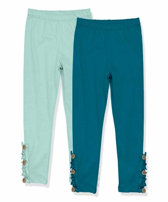 Budget π Simply Millie By Millie Loves Lily Mint & Teal Button-Accent Ruffle-Trim Leggings Set - π§ Girls For Kids π 1 Budget π Simply Millie By Millie Loves Lily Mint & Teal Button-Accent Ruffle-Trim Leggings Set - π§ Girls For Kids π