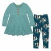 Best reviews of 🎁 Millie Loves Lily Nile Blue Long-Sleeve Babydoll Top & Navy Nutcracker Dance Leggings - 👧 Girls For Kids 👏