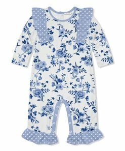 Best reviews of ⌛ Little Millie White & Periwinkle Simrin Floral Ruffle-Trim Playsuit - Infant For Kids 🥰