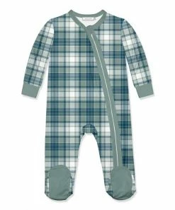 Promo 😍 Little Millie Green Plaid Long-Sleeve Footie - Infant For Baby & Maternity 😍