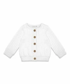 Coupon 😀 Little Millie White Button-Up Cardigan - Infant For Kids 🔔