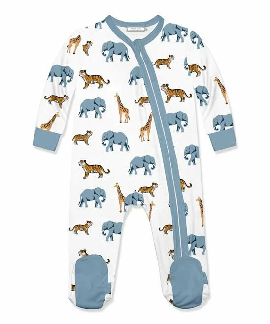 Hot Sale β¨ Little Millie White & Blue Animals Long-Sleeve Footie - Infant For Baby & Maternity π 1 Hot Sale β¨ Little Millie White & Blue Animals Long-Sleeve Footie - Infant For Baby & Maternity π