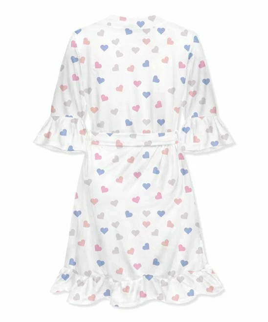 Cheapest π Little Millie White & Pink Hearts Ruffle-Hem Robe - π© Women π₯ 3 Cheapest π Little Millie White & Pink Hearts Ruffle-Hem Robe - π© Women π₯ - Image 3