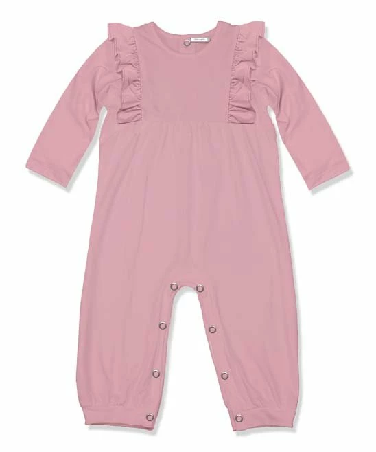 Best Pirce π Little Millie Dusty Pink Ruffle-Accent Long-Sleeve Playsuit - Infant For Baby & Maternity π 1 Best Pirce π Little Millie Dusty Pink Ruffle-Accent Long-Sleeve Playsuit - Infant For Baby & Maternity π