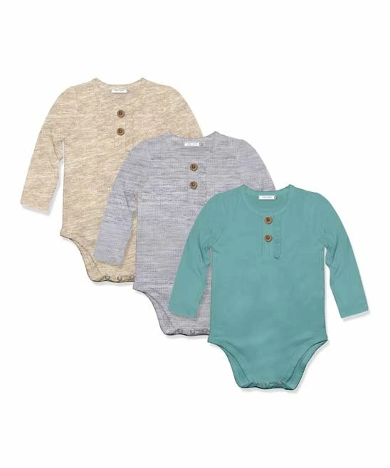 Brand new π Little Millie Heather Gray Henley Bodysuit Set - Infant For Baby & Maternity π 1 Brand new π Little Millie Heather Gray Henley Bodysuit Set - Infant For Baby & Maternity π