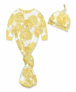 Top 10 ✔️ Little Millie White & Yellow Rose Knotted Gown & Knot-Tie Beanie - Infant For Baby & Maternity 🛒 -Little Millie-shop zu107500435 alt 2 tm1660240792