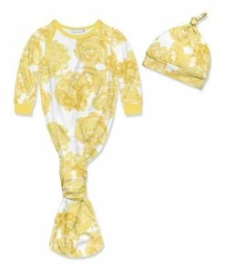 Top 10 ✔️ Little Millie White & Yellow Rose Knotted Gown & Knot-Tie Beanie - Infant For Baby & Maternity 🛒