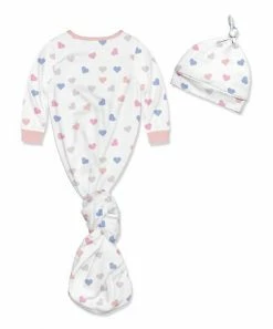 Best deal π Little Millie White & Pink Hearts Knotted Gown & Knot-Tie Beanie - Infant For Baby & Maternity π 5 Best deal π Little Millie White & Pink Hearts Knotted Gown & Knot-Tie Beanie - Infant For Baby & Maternity π -Little Millie-shop zu107500464 alt 2 tm1660240792
