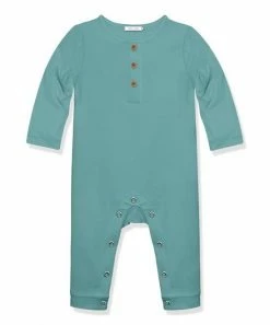 Best Sale π Little Millie Nile Blue Button-Front Long-Sleeve Playsuit - Infant For Baby & Maternity π―