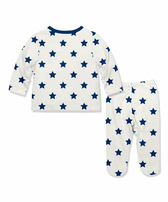 Best deal π Little Millie Cream & Cobalt Stars Button-Snap Top & Footie Pants - Infant For Baby & Maternity β€οΈ 3 Best deal π Little Millie Cream & Cobalt Stars Button-Snap Top & Footie Pants - Infant For Baby & Maternity β€οΈ - Image 3