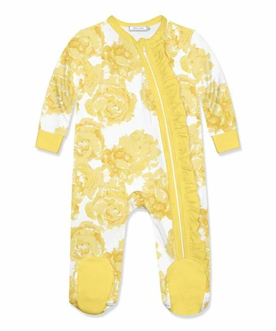 Wholesale 𧨠Little Millie White & Yellow Rose Ruffle-Accent Footie - Infant For Baby & Maternity π 1 Wholesale 𧨠Little Millie White & Yellow Rose Ruffle-Accent Footie - Infant For Baby & Maternity π