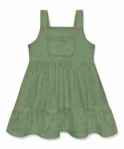 Cheapest 🎉 Little Millie Green Loden Frost Waffle-Knit A-Line 👗 Dress - Infant & Toddler For Kids ✔️