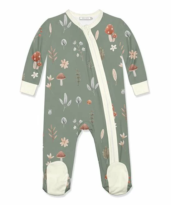 Hot Sale π₯° Little Millie Loden Frost Leaves & Mushrooms Footie - Infant For Baby & Maternity π 1 Hot Sale π₯° Little Millie Loden Frost Leaves & Mushrooms Footie - Infant For Baby & Maternity π
