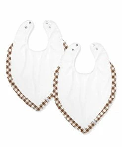 Cheapest 🔥 Little Millie White & Light Brown Woodland Ruffle-Trim Button-Snap Bib Set For Baby & Maternity 😍 -Little Millie-shop zu107500699 alt 2 tm1662058957