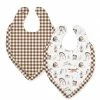 Cheapest 🔥 Little Millie White & Light Brown Woodland Ruffle-Trim Button-Snap Bib Set For Baby & Maternity 😍