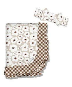 Promo 😀 Little Millie Light Tan Flower Blanket & Bow-Accent Headband For Baby & Maternity ⌛