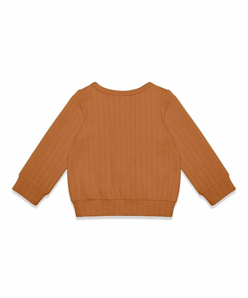 Budget π Little Millie Rust Brown Button-Up Cardigan - Infant & Toddler For Kids π 2 Budget π Little Millie Rust Brown Button-Up Cardigan - Infant & Toddler For Kids π - Image 2