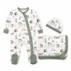 Flash Sale 👍 Little Millie White & Green Woodland Animals Long-Sleeve Footie Set - Infant For Baby & Maternity 💯