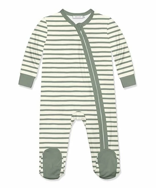 Flash Sale π₯ Little Millie Loden Frost & White Stripe Footie - Infant For Baby & Maternity π₯° 1 Flash Sale π₯ Little Millie Loden Frost & White Stripe Footie - Infant For Baby & Maternity π₯°