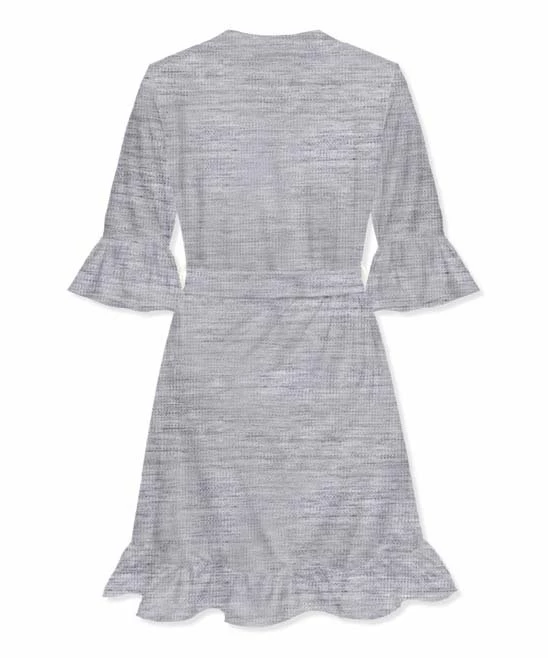 Outlet π Little Millie Heather Gray Waffle-Knit Ruffle-Hem Robe - π© Women π 3 Outlet π Little Millie Heather Gray Waffle-Knit Ruffle-Hem Robe - π© Women π - Image 3