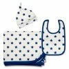 Wholesale 🎁 Little Millie Cream & Cobalt Stars Knot-Tie Beanie Set - Newborn For Baby & Maternity 💯