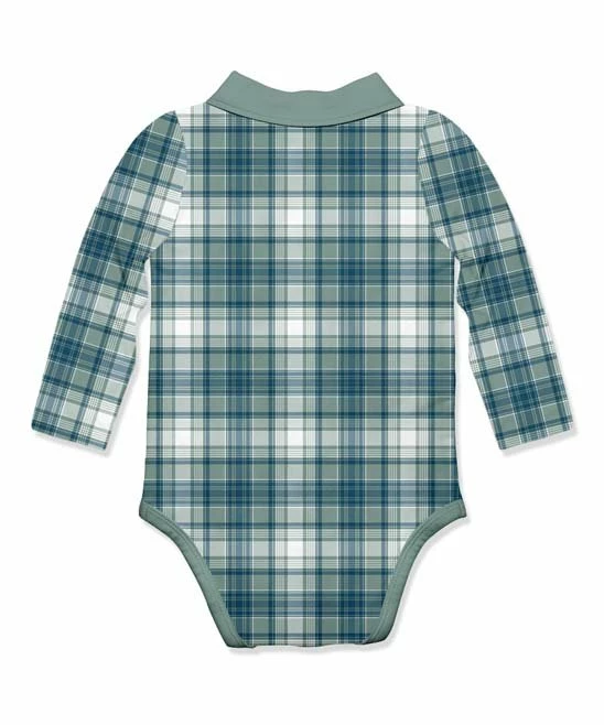 New β€οΈ Little Millie Green & White Plaid Collared Long-Sleeve Bodysuit - Infant For Baby & Maternity π 3 New β€οΈ Little Millie Green & White Plaid Collared Long-Sleeve Bodysuit - Infant For Baby & Maternity π - Image 3
