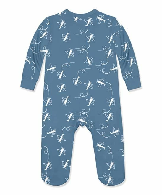 Promo ⭐ Little Millie Dusty Blue Airplane Long-Sleeve Footie - Infant For Baby & Maternity ❤️ 3 Promo ⭐ Little Millie Dusty Blue Airplane Long-Sleeve Footie - Infant For Baby & Maternity ❤️ - Image 3