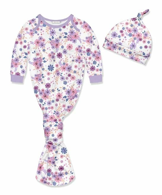 Deals 𧨠Little Millie White & Lilac Meadow Flower Knotted Gown & Knot-Tie Beanie - Infant For Baby & Maternity π 1 Deals 𧨠Little Millie White & Lilac Meadow Flower Knotted Gown & Knot-Tie Beanie - Infant For Baby & Maternity π