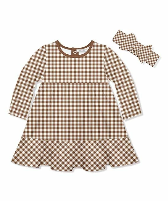 Best Pirce β€οΈ Little Millie Brown Gingham Babydoll π Dress & Bow-Accent Headband - Infant & Toddler For Kids 𧨠1 Best Pirce β€οΈ Little Millie Brown Gingham Babydoll π Dress & Bow-Accent Headband - Infant & Toddler For Kids π§¨