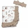 Discount 👍 Little Millie White Woodland Animal Blanket & Dark Brown Gingham Headband For Baby & Maternity 👍