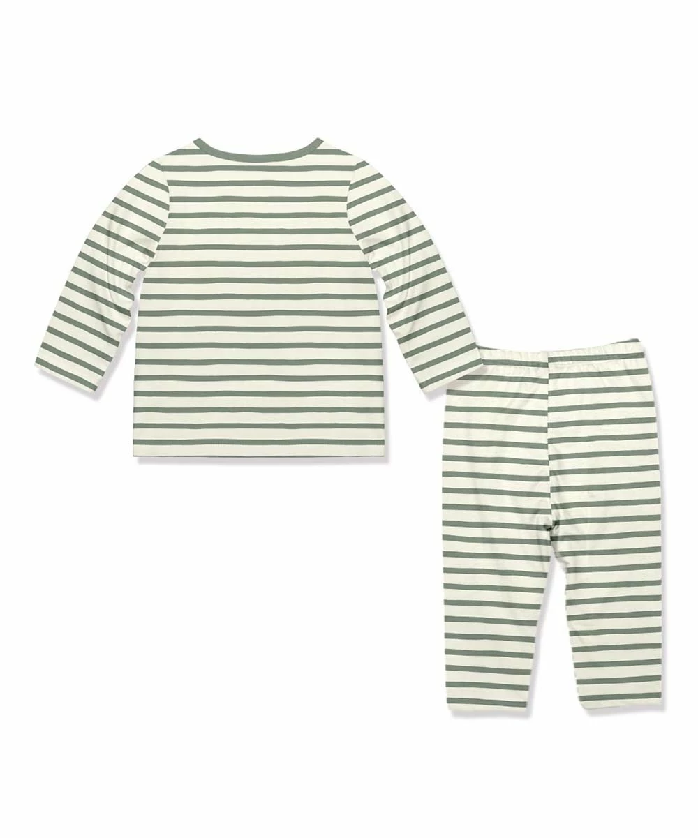 Cheap π Little Millie Green Loden Frost Stripe Long-Sleeve Top & Pants - Infant & Toddler For Kids π 2 Cheap π Little Millie Green Loden Frost Stripe Long-Sleeve Top & Pants - Infant & Toddler For Kids π - Image 2