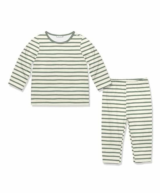 Cheap π Little Millie Green Loden Frost Stripe Long-Sleeve Top & Pants - Infant & Toddler For Kids π 1 Cheap π Little Millie Green Loden Frost Stripe Long-Sleeve Top & Pants - Infant & Toddler For Kids π
