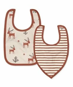 Buy ✔️ Little Millie Tan & Brown Woodland Reindeer Button-Snap Bib Set For Baby & Maternity ✨