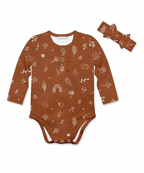 Cheapest ✨ Little Millie Baked Clay Snail Leaves Bodysuit & Bow-Accent Headband - Infant For Baby & Maternity ⭐ 1 Cheapest ✨ Little Millie Baked Clay Snail Leaves Bodysuit & Bow-Accent Headband - Infant For Baby & Maternity ⭐