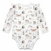 Hot Sale 🔥 Little Millie White & Brown Woodland Ruffle-Trim Bodysuit - Infant For Baby & Maternity ✨