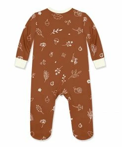 Best Sale 😉 Little Millie Dark Baked Clay Snails & Leaves Footie - Infant For Baby & Maternity 🎁 -Little Millie-shop zu107507427 alt 2 tm1662058957