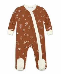 Best Sale 😉 Little Millie Dark Baked Clay Snails & Leaves Footie - Infant For Baby & Maternity 🎁