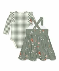 Outlet 😍 Little Millie Loden Frost Gingham Bodysuit & Mushroom Leaf A-Line 👗 Dress - Infant For Kids ❤️ -Little Millie-shop zu107507429 alt 2 tm1662058957