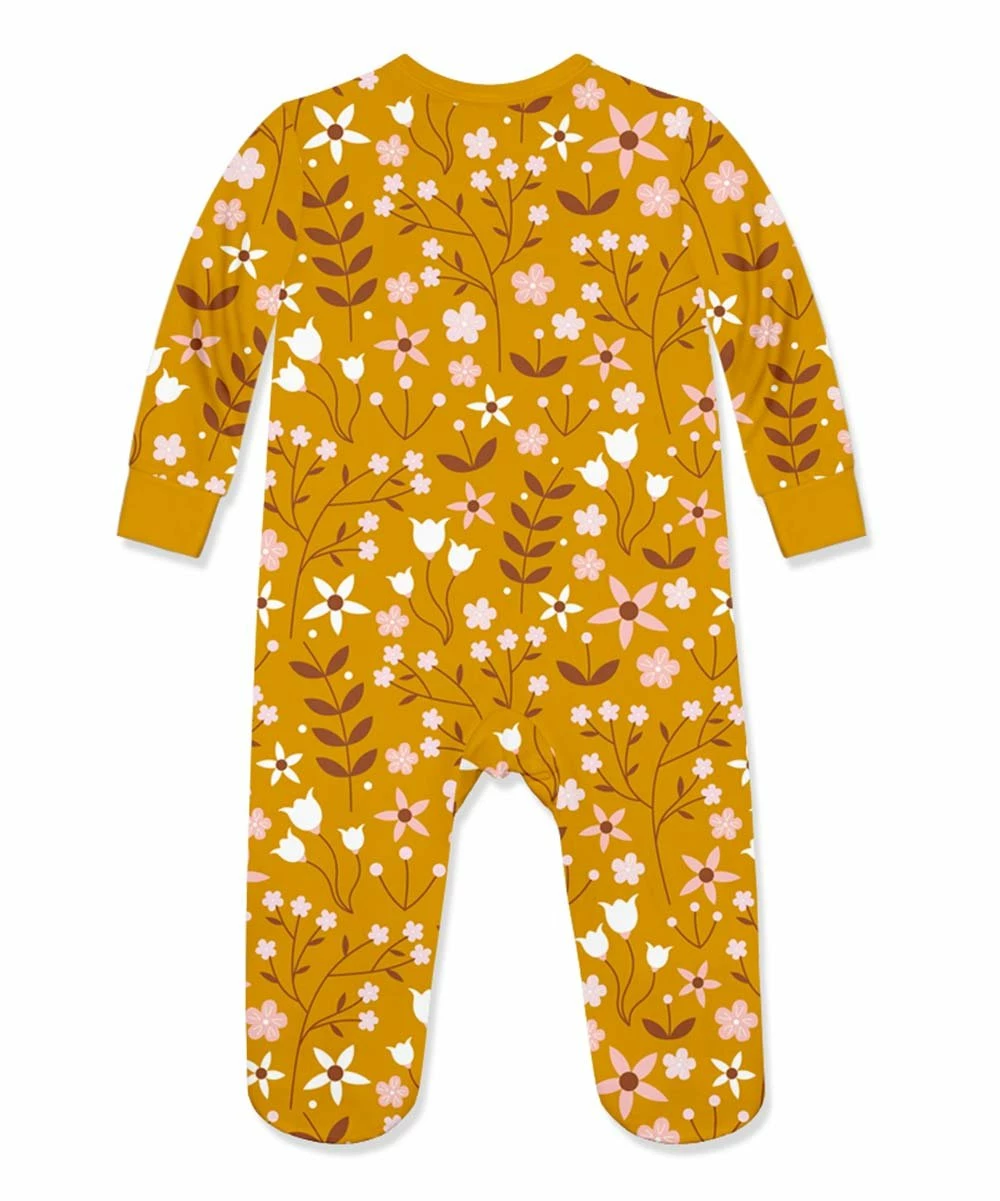 Flash Sale β Little Millie Deep Marigold Buttercup Floral Ruffle-Trim Footie - Infant For Baby & Maternity π 3 Flash Sale β Little Millie Deep Marigold Buttercup Floral Ruffle-Trim Footie - Infant For Baby & Maternity π - Image 3